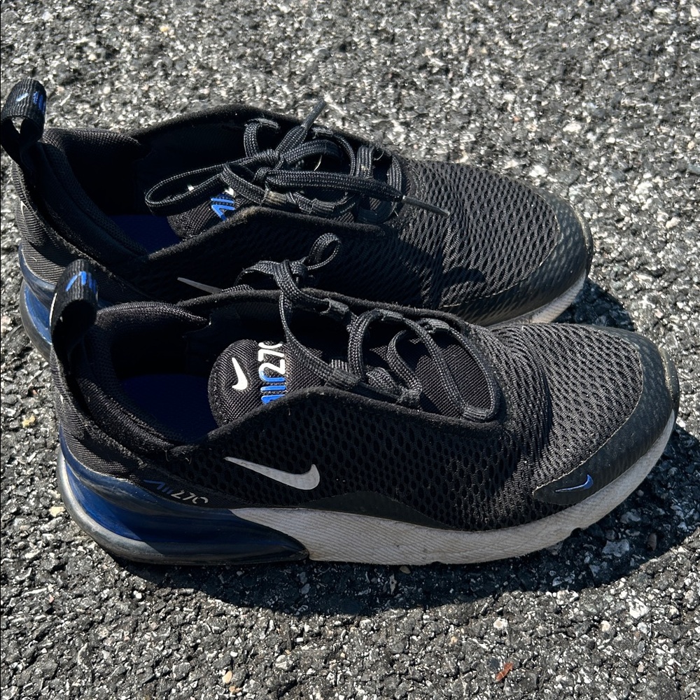 Nike Black Mesh Sneakers with Blue Accents